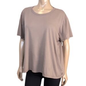 Camp Brand Goods Organic Cotton Tshirt Womens Plus Size 2XL Brown Top